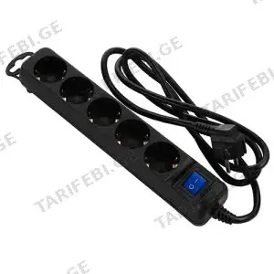 2E U05ESM1.8B 5 Socket 1.8m Black